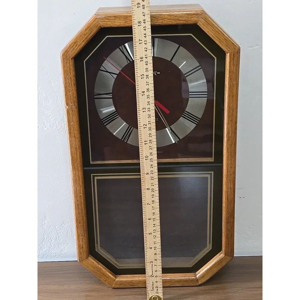 Vtg Devon Wood Wall Clock 18.5
